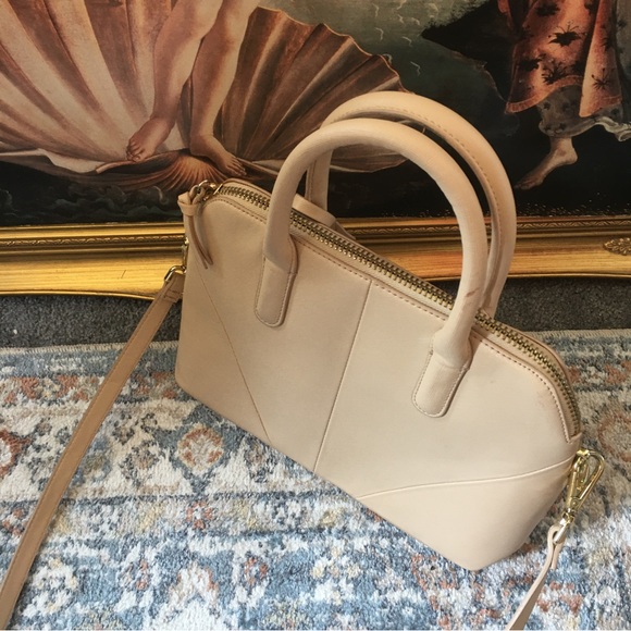 Zara creamy pink / beige classic bowler bag with crossbody strap - Picture 12 of 12